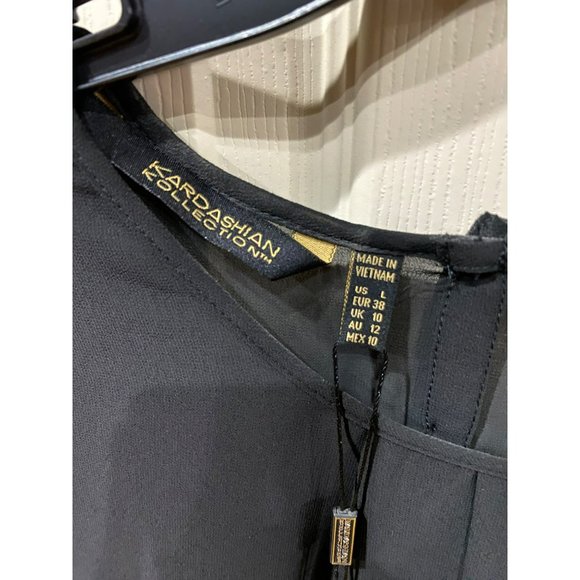 NWT Kardashian Kollection Lace Overlay Sheer Blouse Size Large - Picture 11 of 11